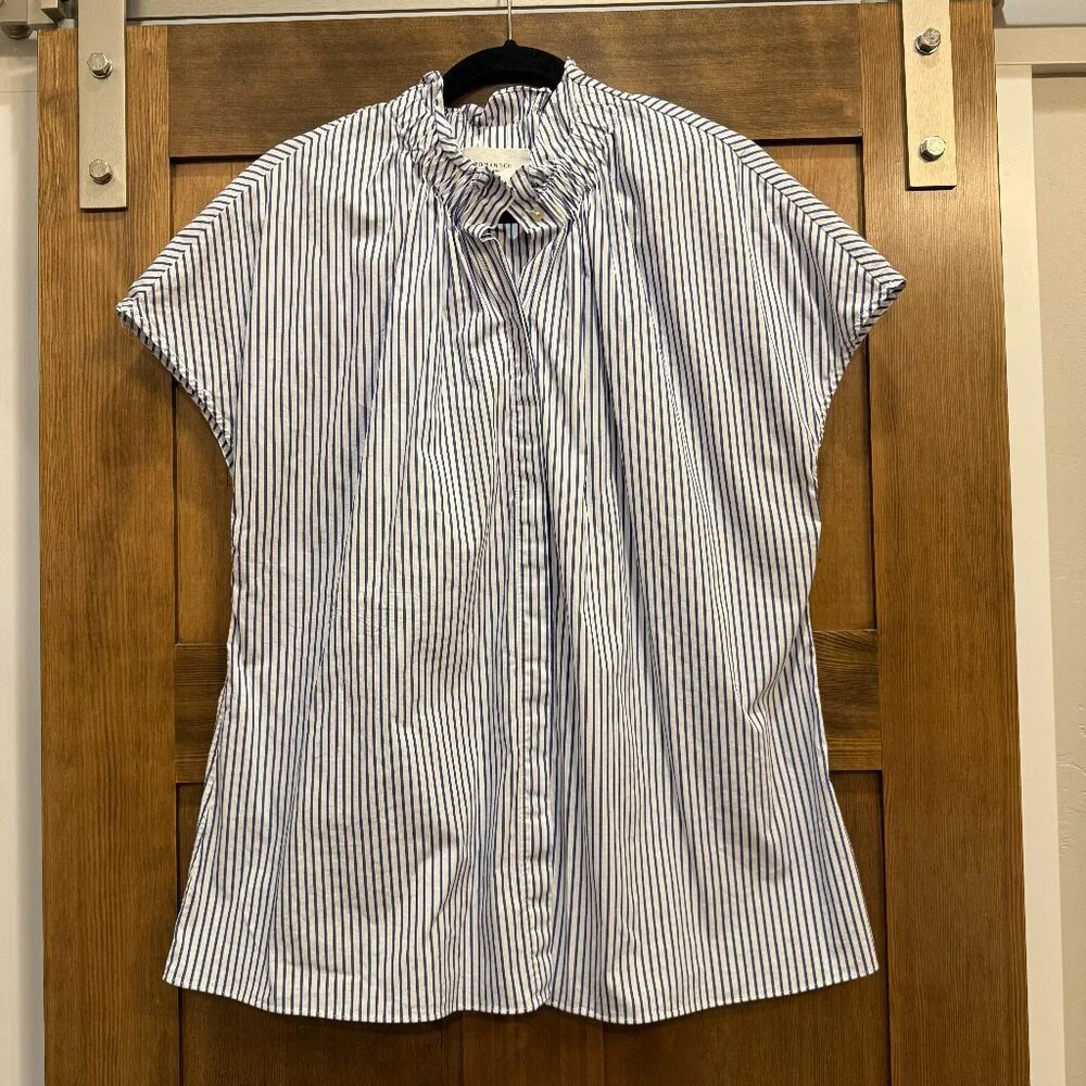 POMANDER PLUS BLUE STRIPE RAE BLOUSE ~ SIZE XXL - Picture 3 of 7